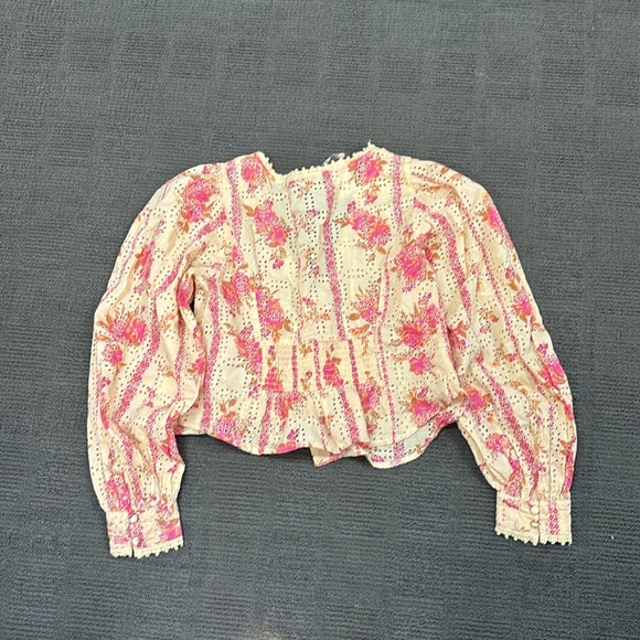 NWT Women’s Free People Cropped Blossom Top in Summer Lemonade combination - M - Picture 6 of 7